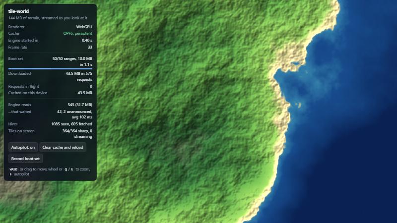 tile-world, a streamed landscape